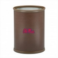 Collegiate Logo Football Texture Oval Wastebasket - Mississippi